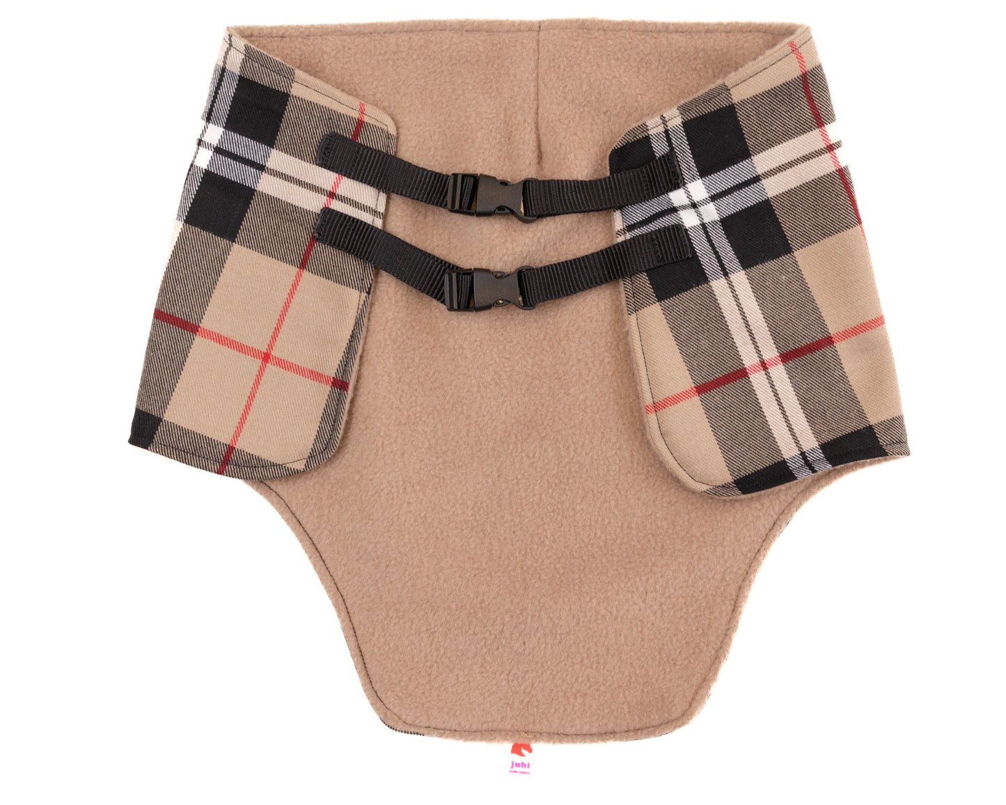 Detail prošívání a materiálu na kárované dečce pro hobby horse od značky JUHI.