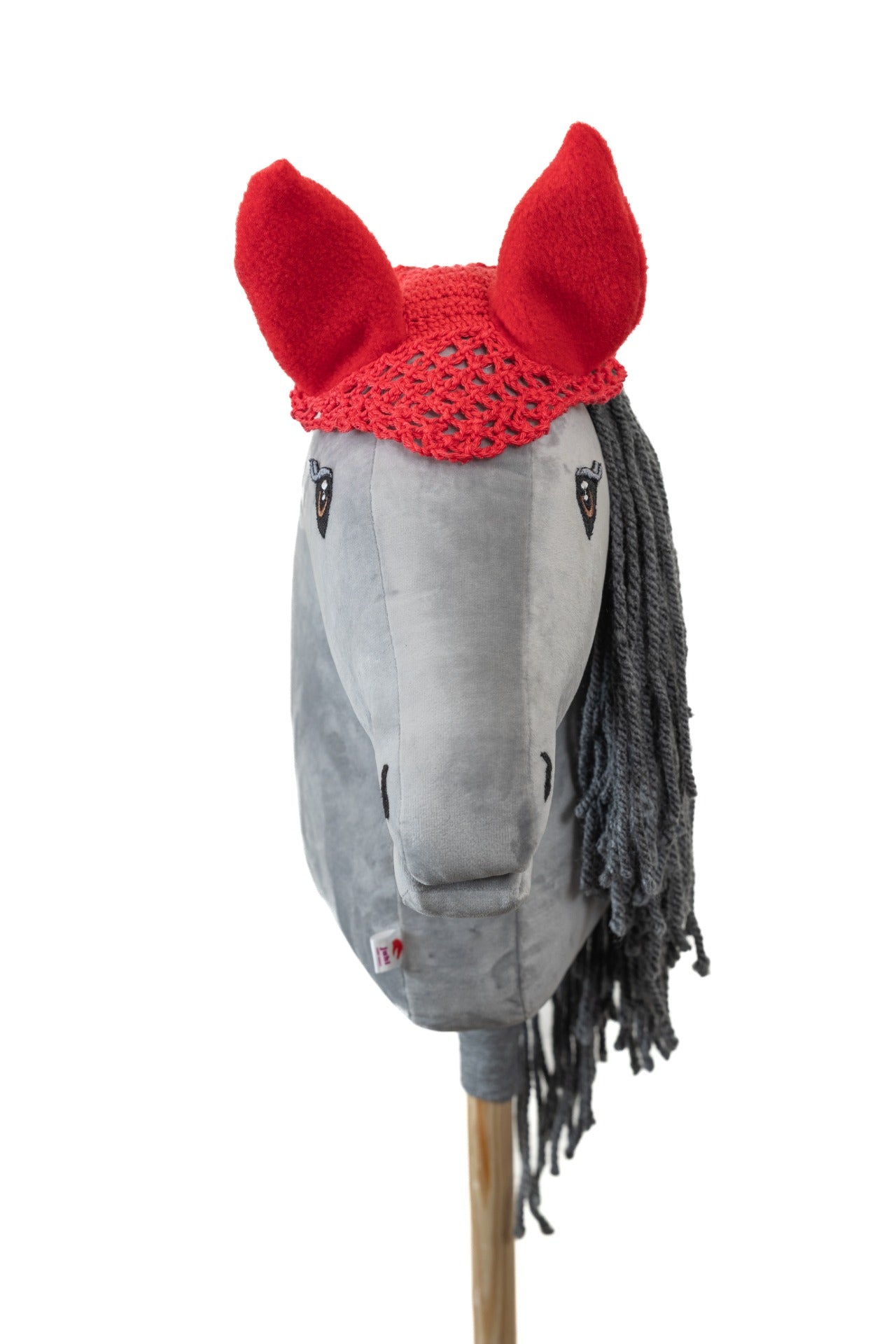 Gehäkelte Fliegenhaube - Rot - Pferd Groß