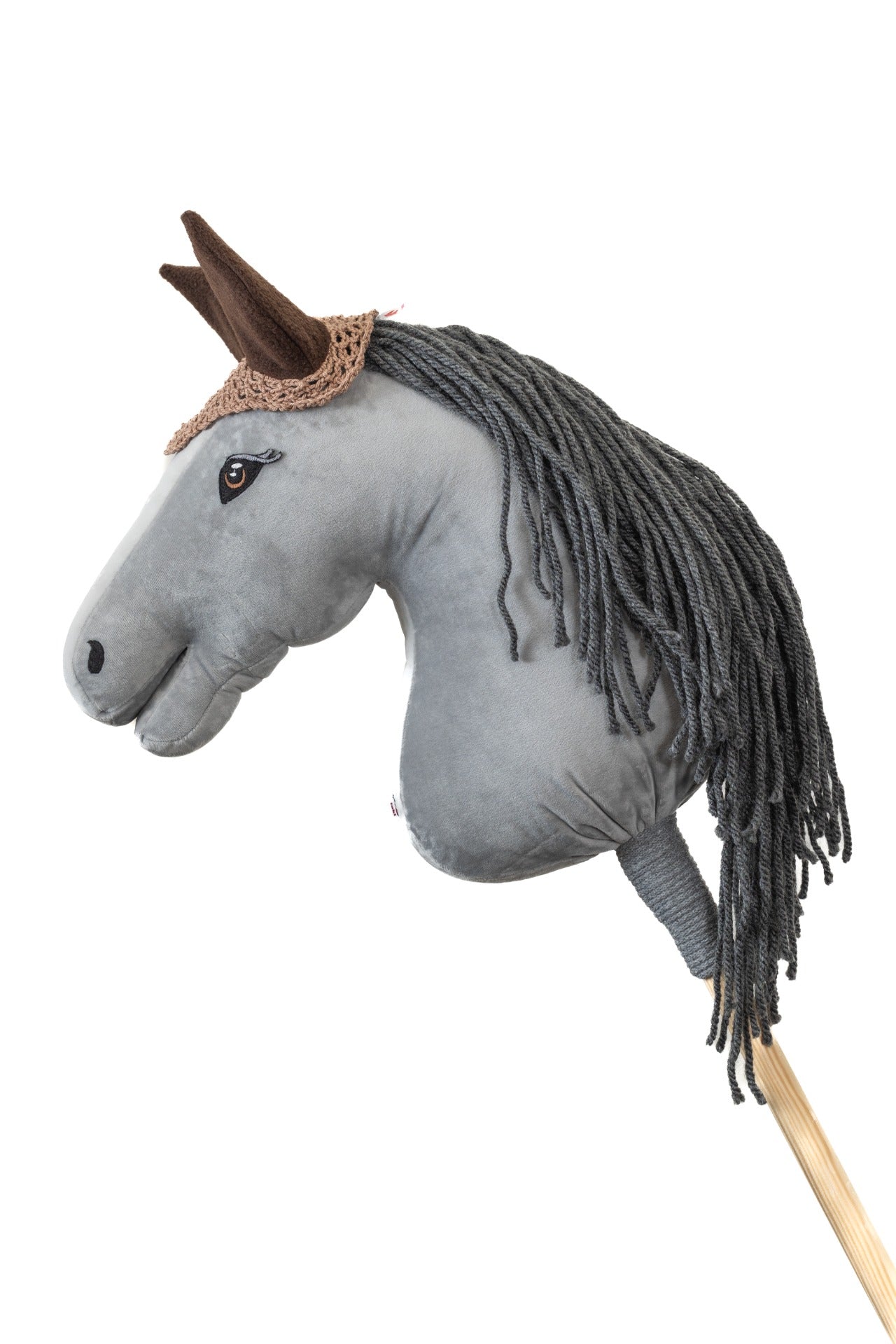 Gehäkelte Fliegenhaube - Beige mit braunen Ohren - Fohlen