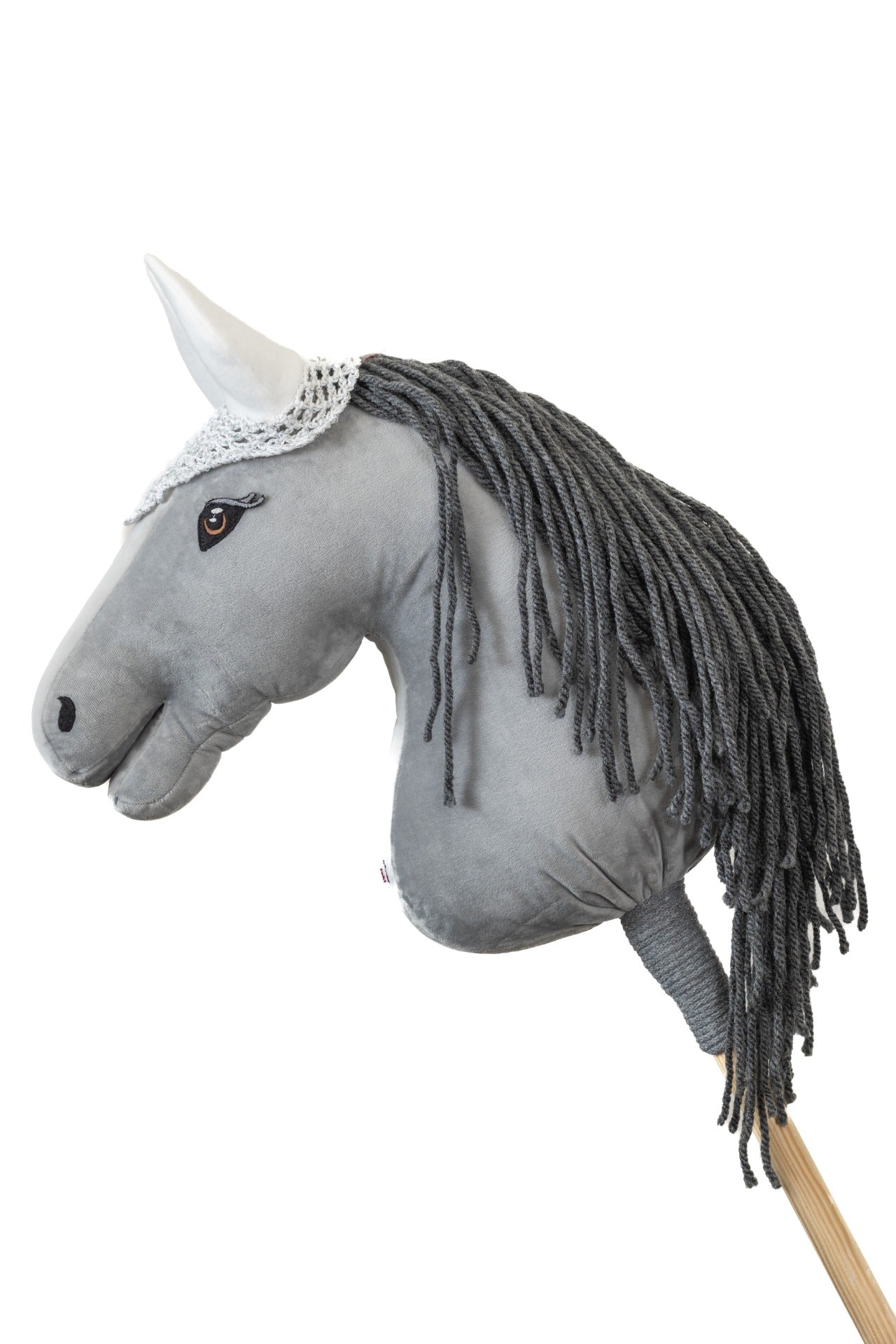 Gehäkelte Fliegenhaube - Weißsilber - Pferd Groß