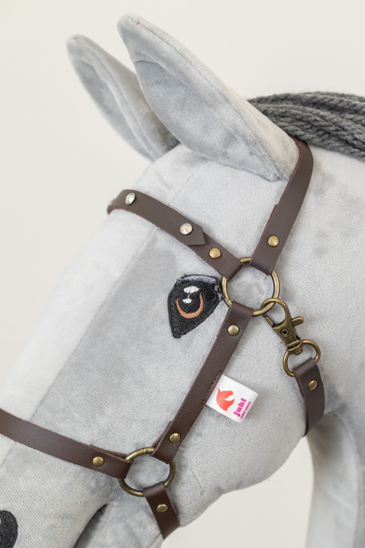 Halfter Kristall - Braun - Messing - Pferd Groß