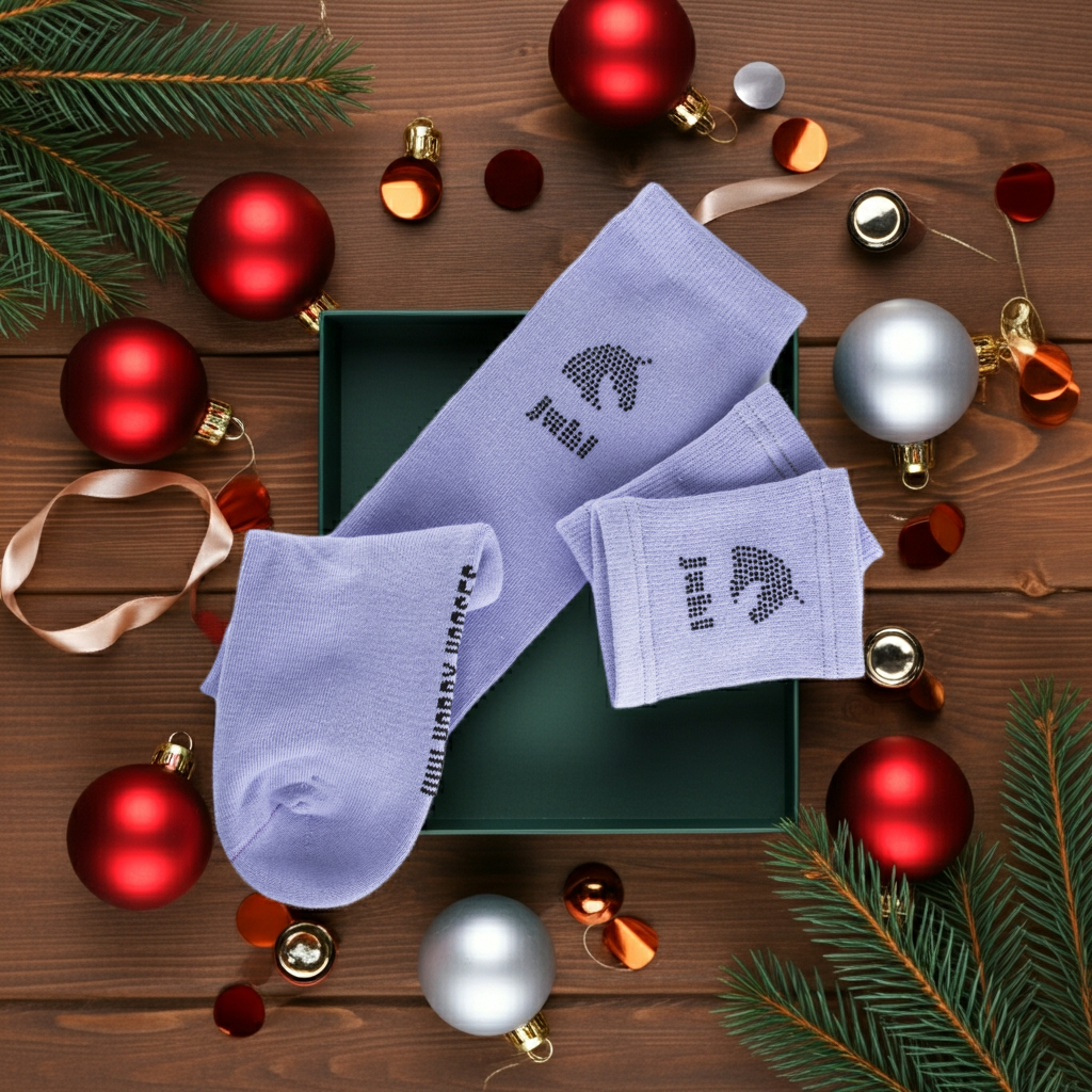 Schweißbändern und Kniestrümpfen SET für Hobbyhorsing helles Lila