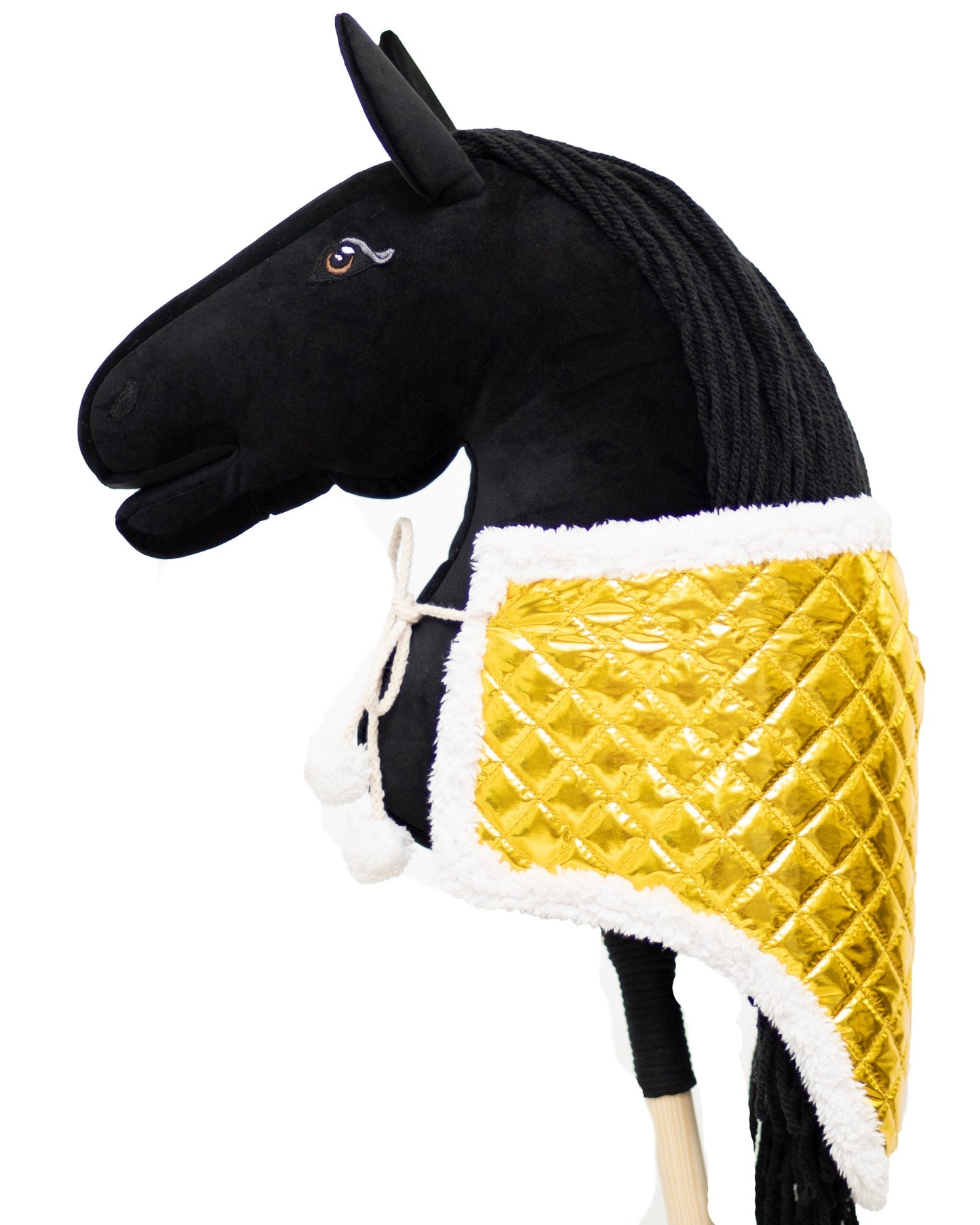 Wintersteppdecke mit Fellimitat - Gold - Pferd Groß