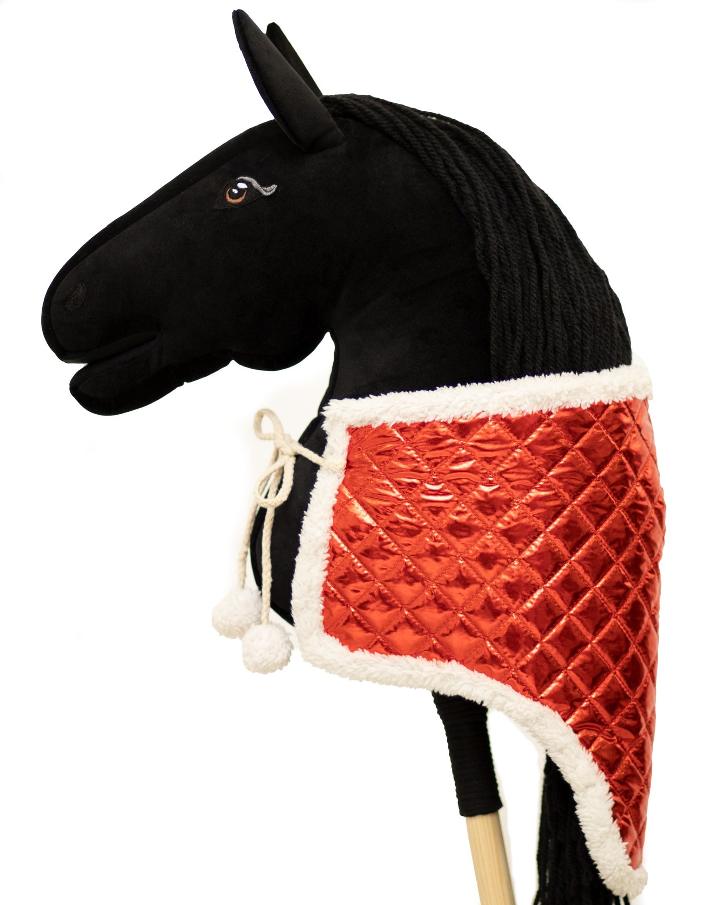 Wintersteppdecke mit Fellimitat - Rot - Pferd Groß