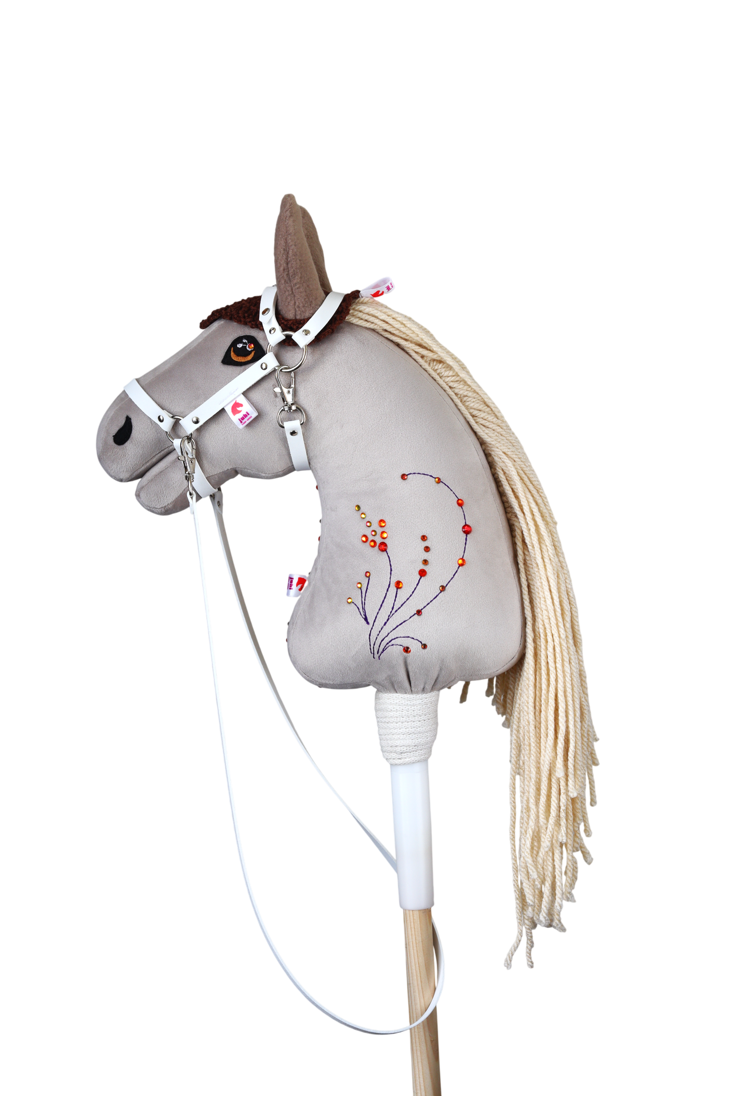 Gehäkelte Fliegenhaube - Braun mit beige Ohren - Sportpony