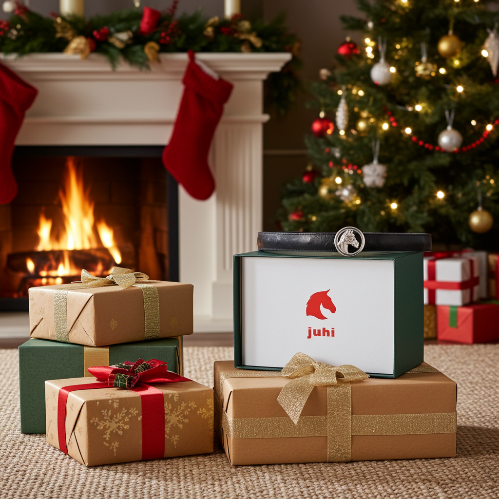 Schwarzer Gürtel mit austauschbarer silberner Pferdekopfschnalle