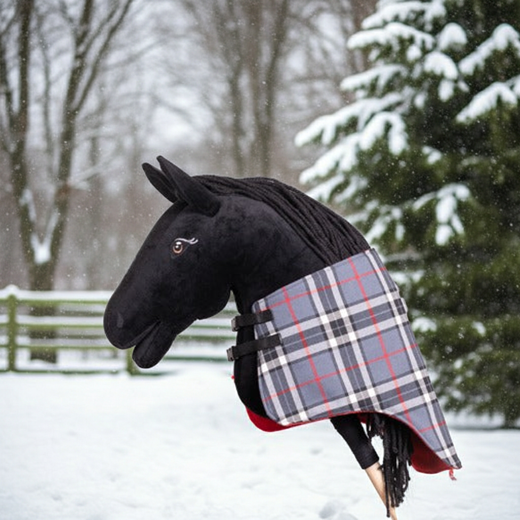 Decke Grey & Red - Pferd Groß