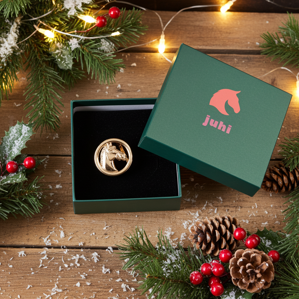 Goldene Pferdekopf-Tuchschnalle