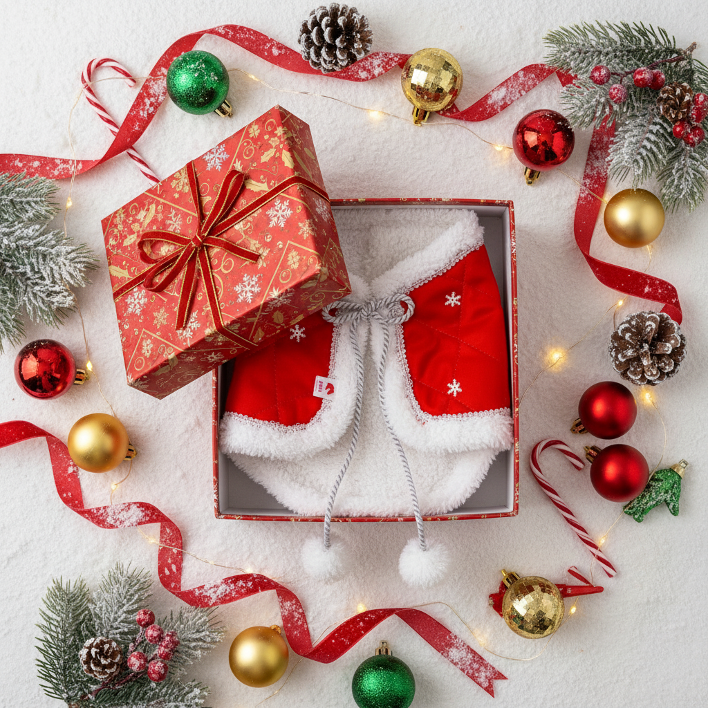 Weihnachtsdecke - Rot-weiß - Fohlen