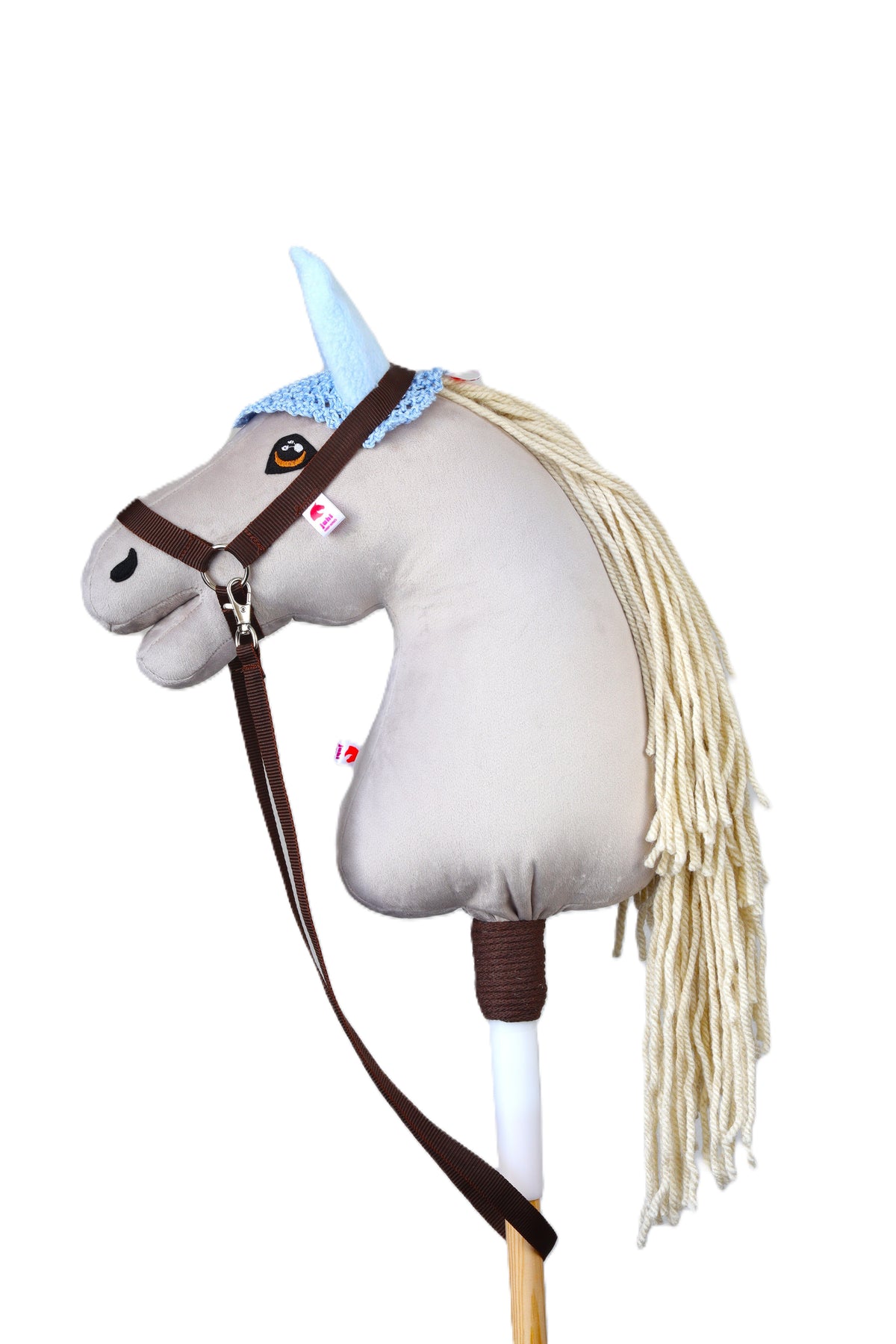 Gehäkelte Fliegenhaube für Hobby Horse - Hellblau mit blau Ohren - Fohlen