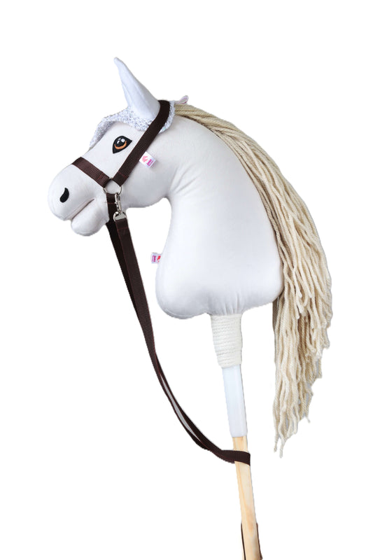 Gehäkelte Fliegenhaube für Hobby Horse – Weiß – Fohlen