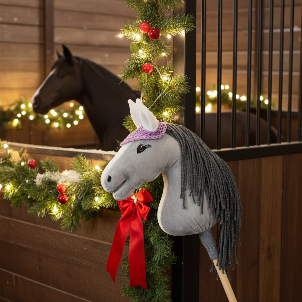 Gehäkelte Fliegenhaube - Lila mit weißen Ohren - Fohlen