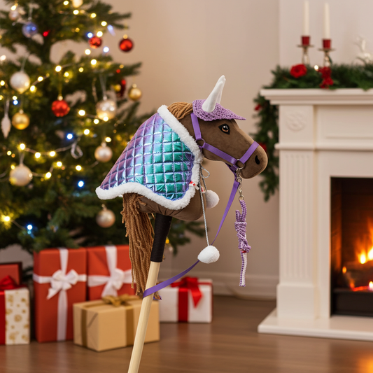 Günstiges SET violett - Pferd Groß