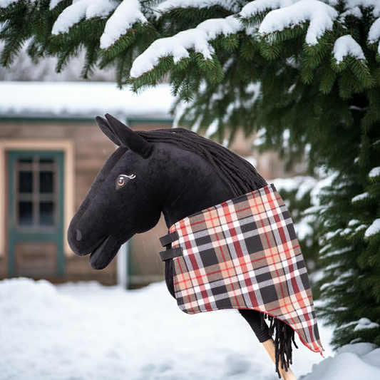 Decke Beige & Red - Pferd Groß