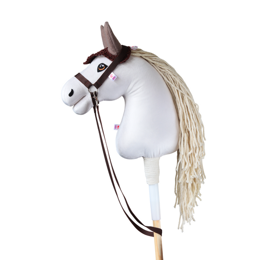 Gehäkelte Fliegenhaube für Hobby Horse – Braun mit beigen Ohren – Fohlen