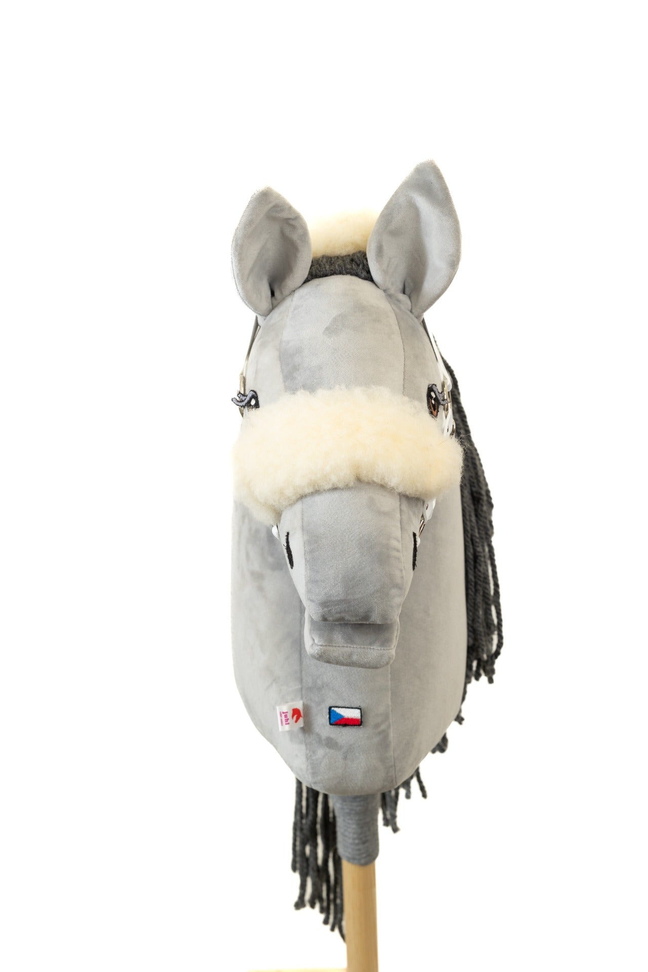 Ohlávka s beránkem Eco kůže - Bílá stříbrná - Dospělý kůň