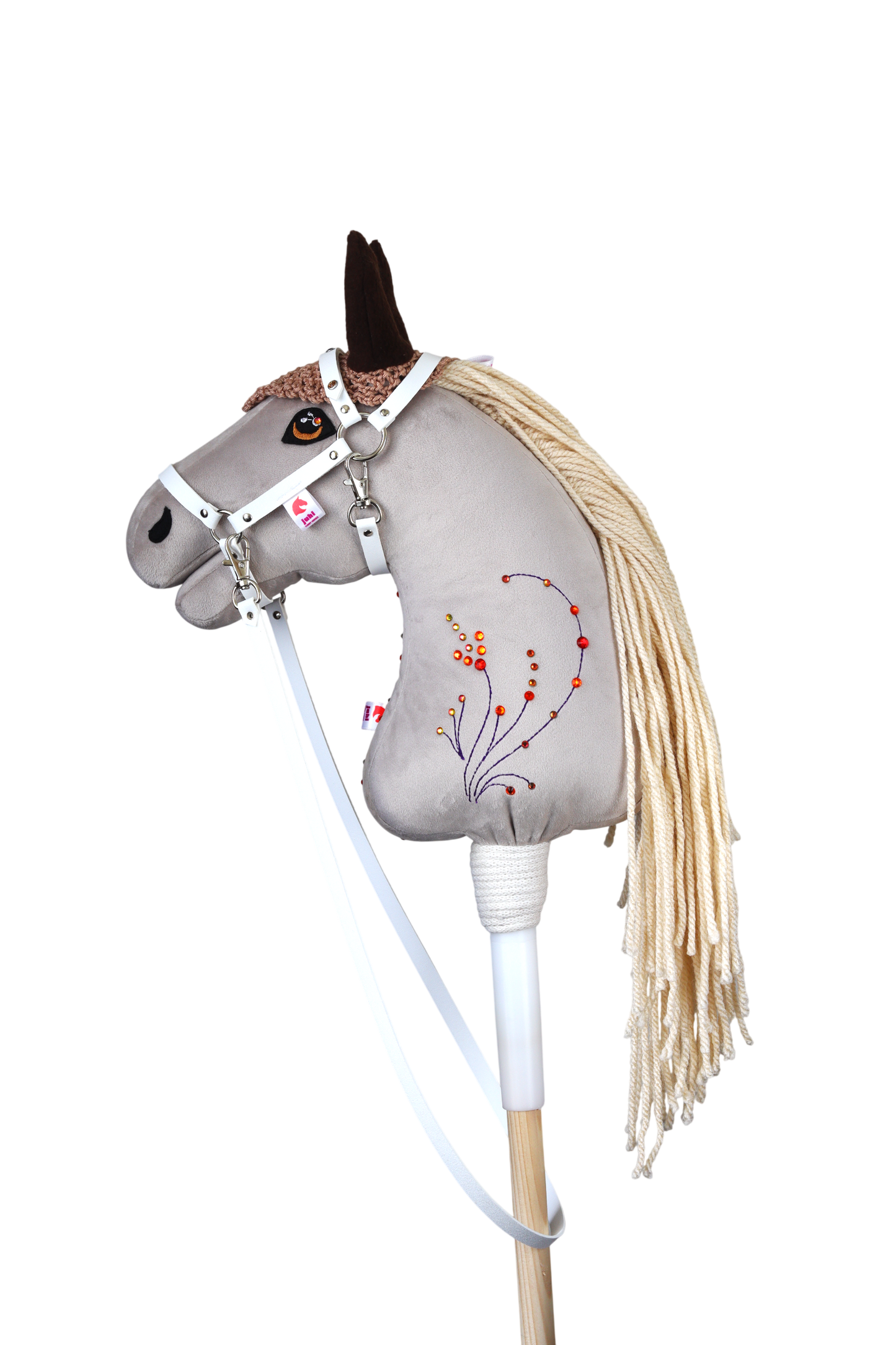 Gehäkelte Fliegenhaube - Beige mit braun Ohren - Sportpony