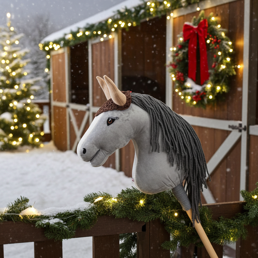 Gehäkelte Fliegenhaube - Braun mit beigen Ohren - Fohlen
