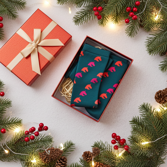 Schweißbändern und Kniestrümpfen SET für Hobbyhorsing grün mit Pferdemotiv